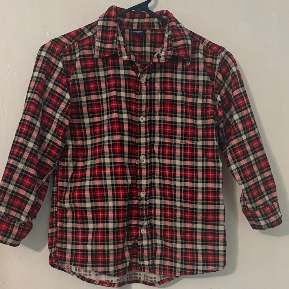 OshKosh B'gosh Red Black Plaid Button-Down Shirt
